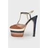 Striped platform sandals
