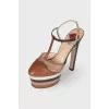 Striped platform sandals