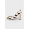 Striped shoes in pony skin