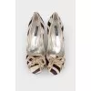 Striped shoes in pony skin