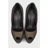 Shoes with glitter and mesh