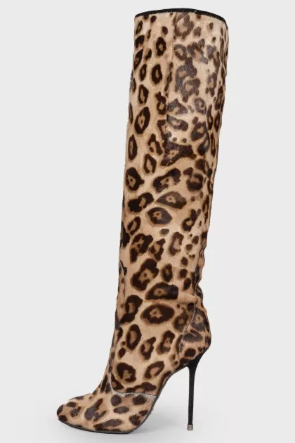 Leopard pony boots
