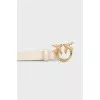 Love Birds white leather belt
