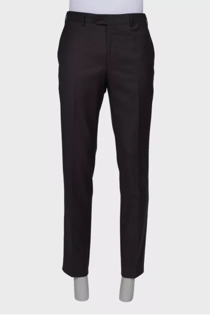 Men's classic dark brown trousers