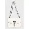 Leather bag with metal keyring