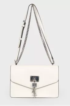 Leather bag with metal keyring