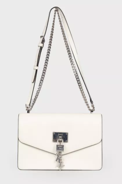 Leather bag with metal keyring