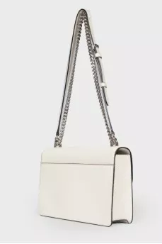 Leather bag with metal keyring