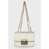 Silver leather chain bag