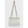 Silver leather chain bag
