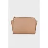 Leather trapezoid bag