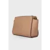 Leather trapezoid bag