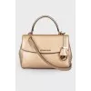 Golden leather bag