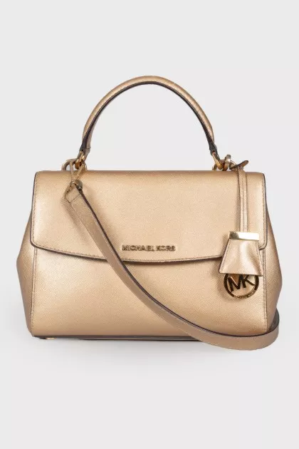 Golden leather bag