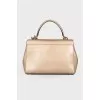 Golden leather bag