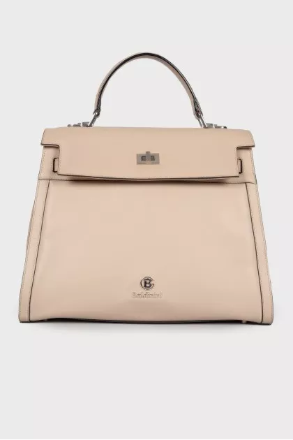 Beige A-Line Tote Bag