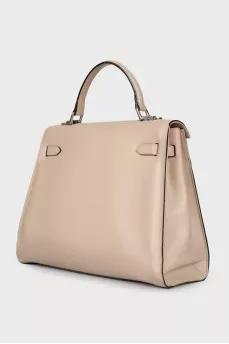 Beige A-Line Tote Bag
