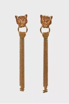 Golden set of earrings and necklace