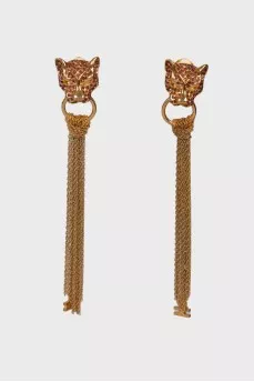 Golden set of earrings and necklace
