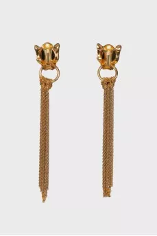 Golden set of earrings and necklace