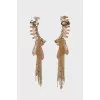 Earrings with rhinestones and chain