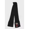 Scarf with embroidery and pockets