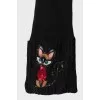 Scarf with embroidery and pockets