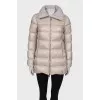Cropped beige down jacket