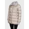 Cropped beige down jacket