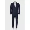 Checked wool suit for men