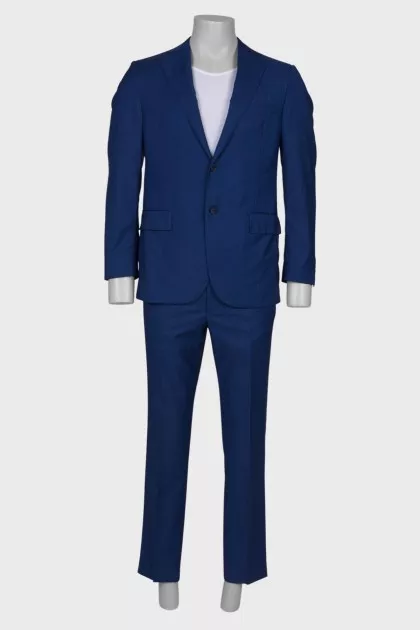 Wool plaid suit for men