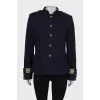 Blue jacket with gold cuffs