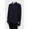 Blue jacket with gold cuffs