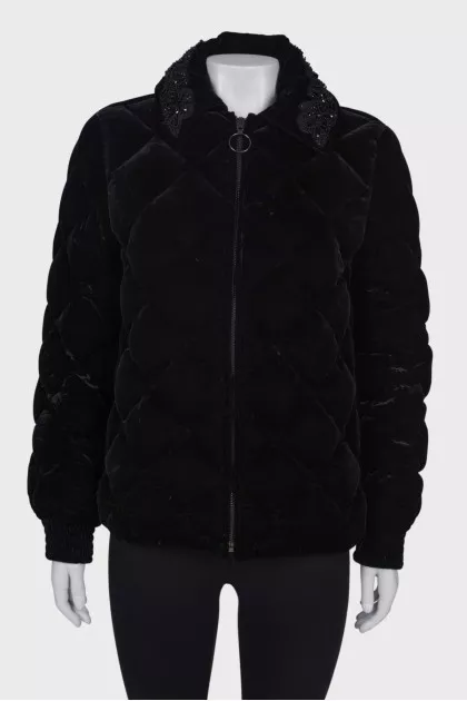 Corduroy jacket with embroidery