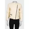 Cream color leather jacket
