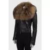 Leather jacket with fur