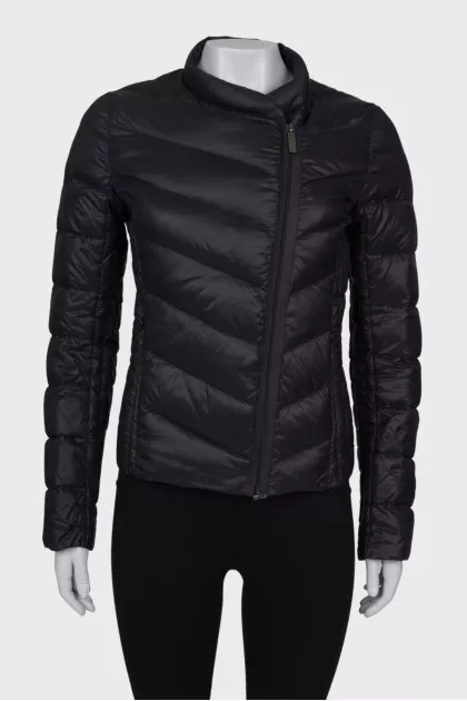 Black jacket with asymmetric closure