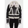 Combined sheepskin coat with fur