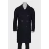 Men's blue double-breasted coat