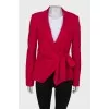 Red wrap jacket with tag