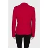 Red wrap jacket with tag
