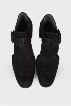 Suede black heels