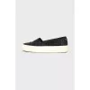Suede slipons with rhinestones