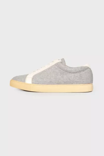 Men's gray textile sneakers