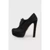 Lace-up suede ankle boots