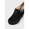 Lace-up suede ankle boots