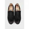 Lace-up suede ankle boots