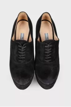 Lace-up suede ankle boots