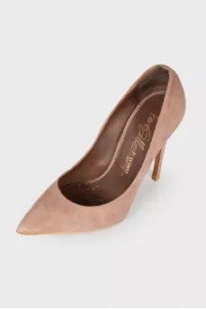 Suede stiletto shoes