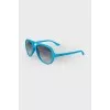 Blue frame sunglasses